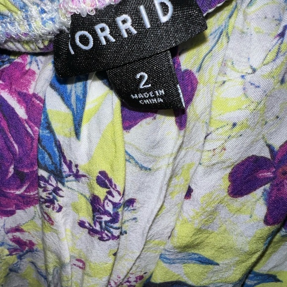 Floral Strapless Dress in Purple and Green - Picture 9 of 10